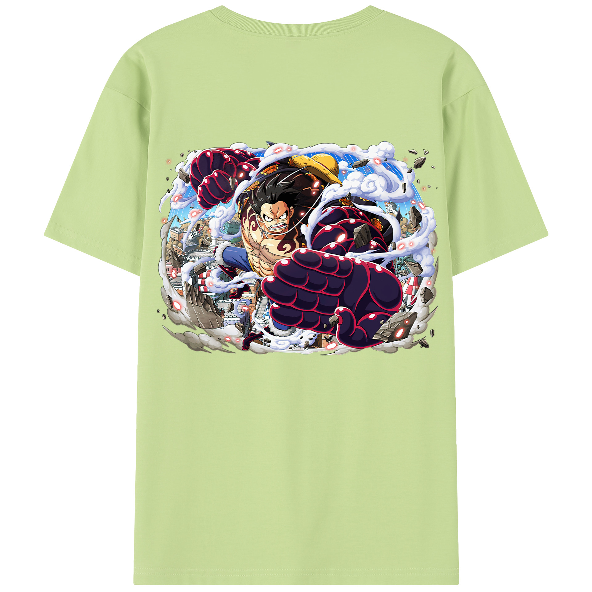 ワンピース モンキー・D・ルフィ ONE PIECE Monkey D. Luffy 綿100％半袖Tシャツ（背面プリント）
